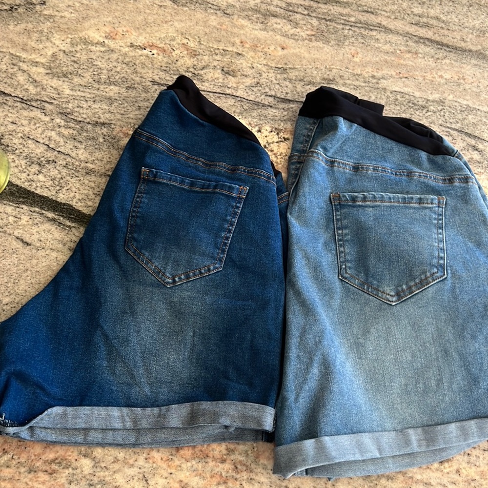 Two pairs of maternity shorts